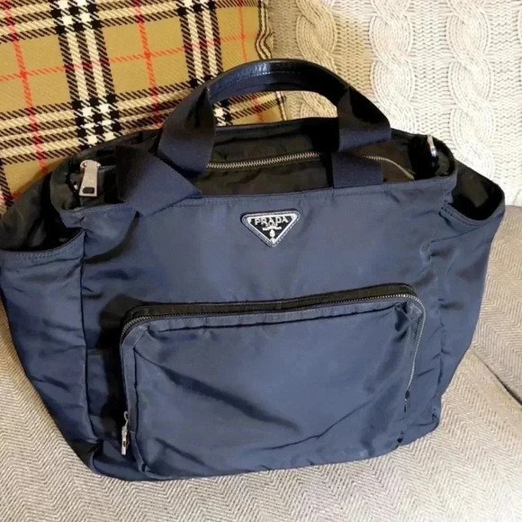 $2,300 PRADA Black Nylon Baby Bag/Diaper Bag/Designer Logo Handbag Lux Tote Bag - Picture 1 of 17
